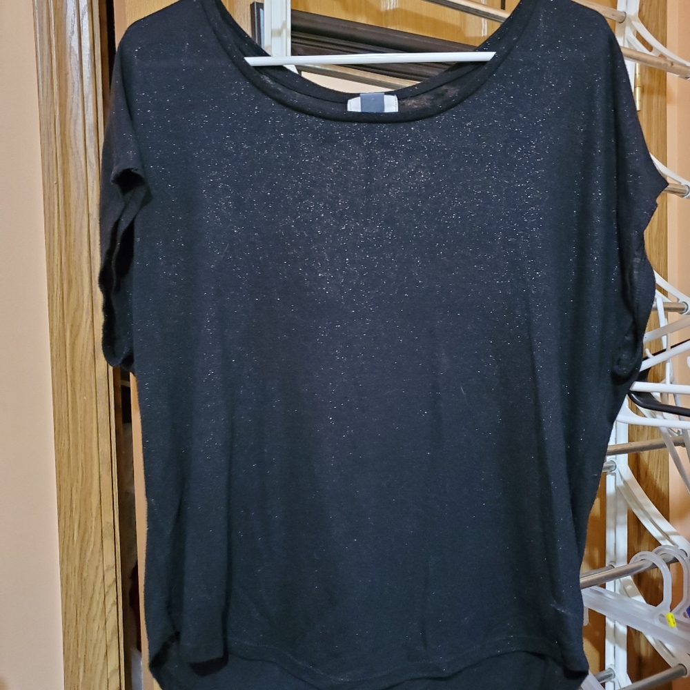 Womens black shimmer top